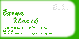 barna klarik business card